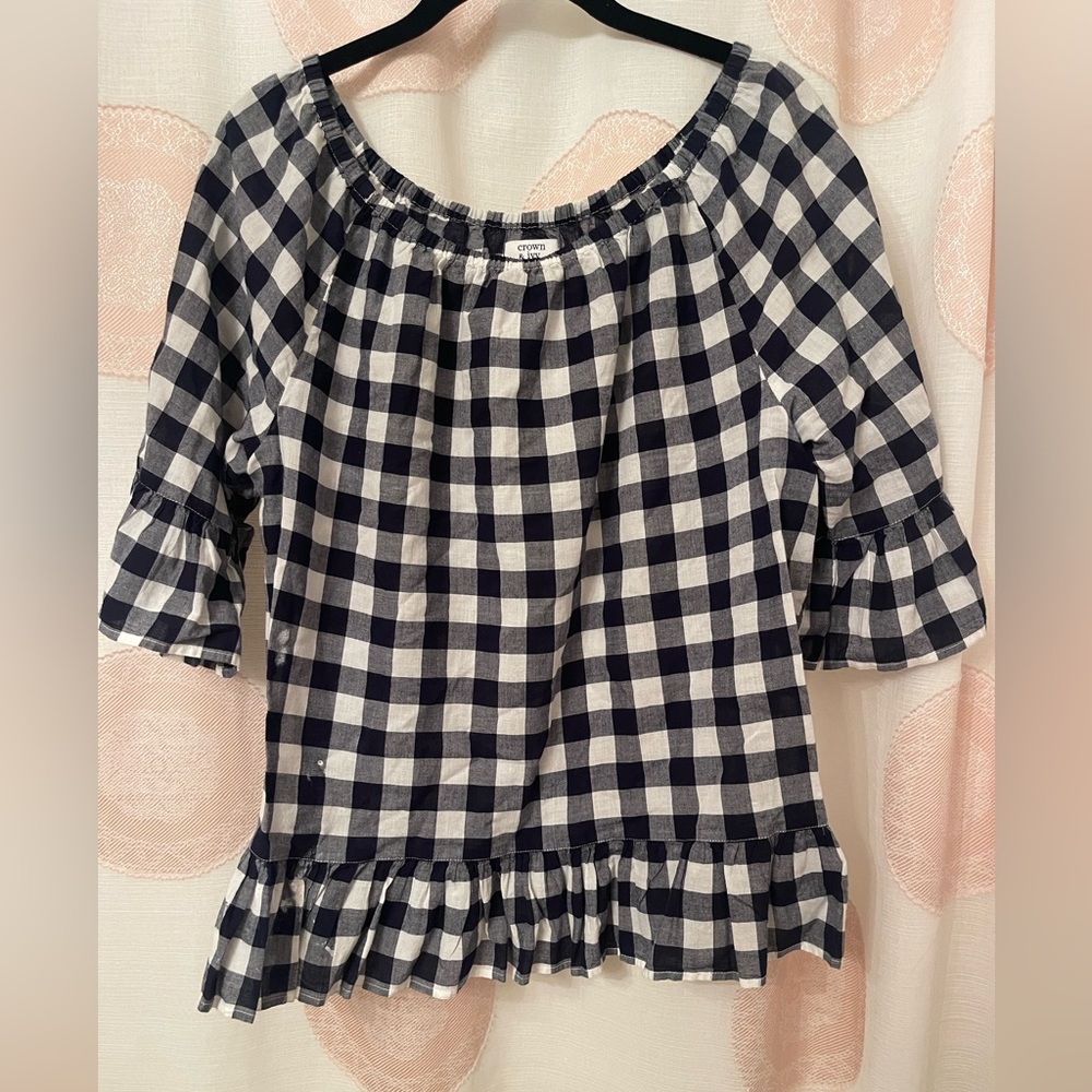 Crown and Ivy Gingham Top